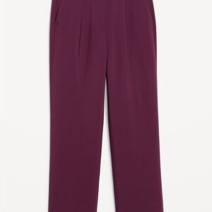 Old Navy Burgundy High-Waisted Taylor Wide Leg Trouser Pants